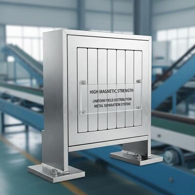 فاصل مغناطيسي ذو قوة مغناطيسية عالية مع توزيع مجال مغناطيسي موحد يضمن فصل المعادن في الصناعة