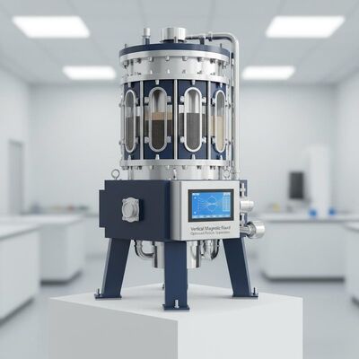 مجال مغناطيسي عمودي منفصل مغناطيسي عالي التدرج يقدم توزيعًا موحدًا للمجال المغناطيسي محسنًا لفصل الجسيمات