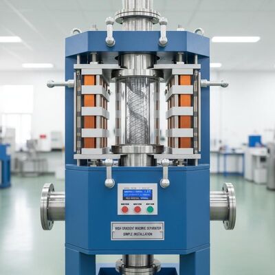 فاصل مغناطيسي عالي التدرج باتجاه المجال المغناطيسي العمودي يتميز بتركيب بسيط وقوة مغناطيسية عالية للفصل