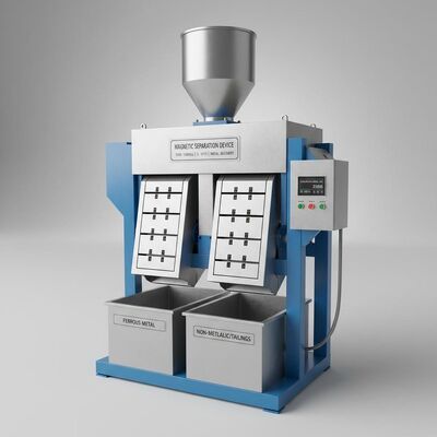 شدة المجال المغناطيسي الخلفي 10000-15000 جاوس جهاز فصل مغناطيسي بسعة 5-10 طن/ساعة مناسب لاستعادة المعادن