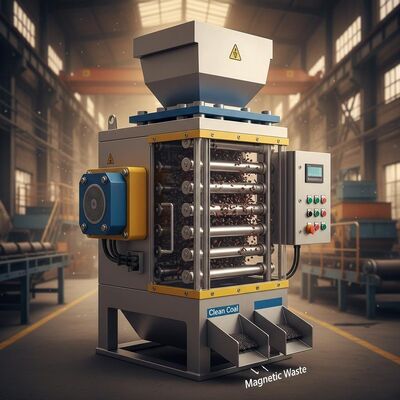 الجهد المغناطيسي الخلفي 10000-15000 غاوس مخرج الجسيمات المغناطيسية المصممة لمعالجة الفحم وفصل المواد