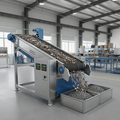 فصل المعادن الحديدية عن المواد غير المعدنية فاصل كهرومغناطيسي يتميز بقوة مجال مغناطيسي من 0.5 إلى 1.5 تسلا للفرز