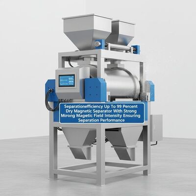 كفاءة الفصل تصل إلى 99 في المائة منفصل مغناطيسي جاف مع كثافة ساحة مغناطيسية قوية تضمن أداء الفصل