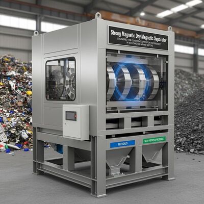 منفصل مغناطيسي قوي جاف مغناطيسي مصمم لأداء انفصال ثابت في قطاعات إعادة التدوير والتعدين